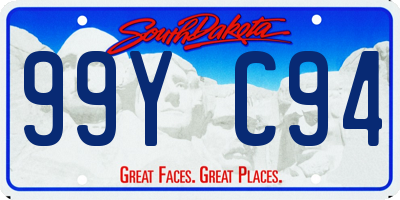 SD license plate 99YC94