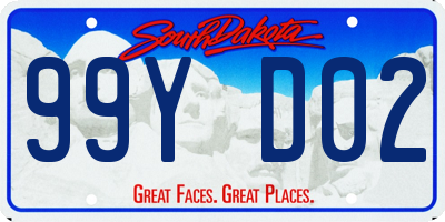 SD license plate 99YD02