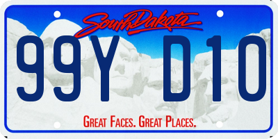 SD license plate 99YD10