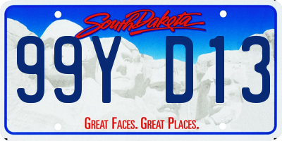 SD license plate 99YD13