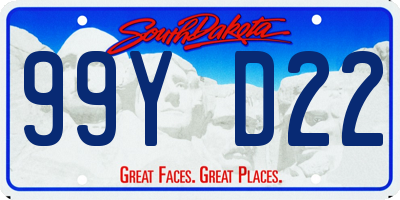 SD license plate 99YD22