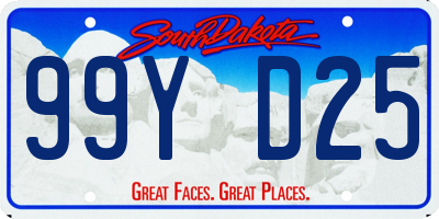 SD license plate 99YD25