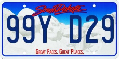 SD license plate 99YD29