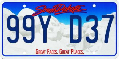 SD license plate 99YD37