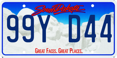 SD license plate 99YD44