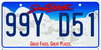 SD license plate 99YD51