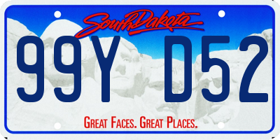 SD license plate 99YD52