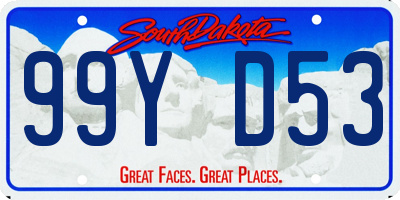 SD license plate 99YD53