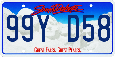 SD license plate 99YD58