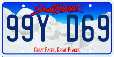 SD license plate 99YD69