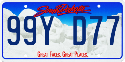 SD license plate 99YD77