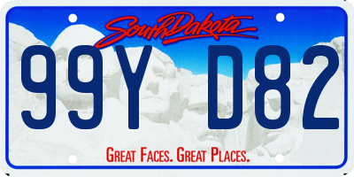 SD license plate 99YD82