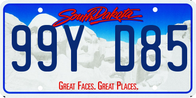 SD license plate 99YD85