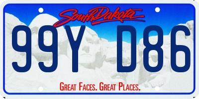 SD license plate 99YD86