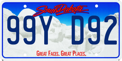 SD license plate 99YD92