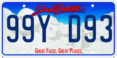 SD license plate 99YD93