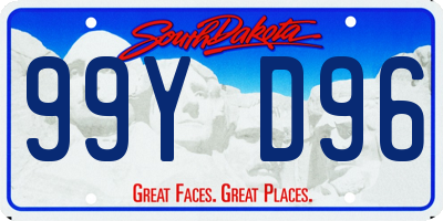 SD license plate 99YD96