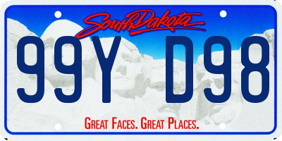 SD license plate 99YD98