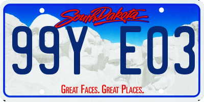 SD license plate 99YE03