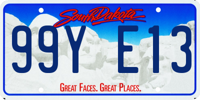 SD license plate 99YE13