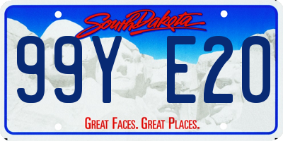 SD license plate 99YE20