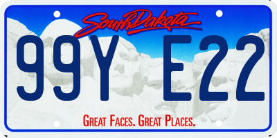 SD license plate 99YE22