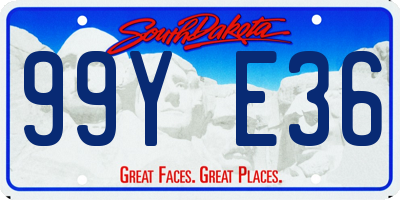 SD license plate 99YE36