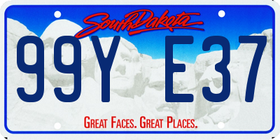 SD license plate 99YE37