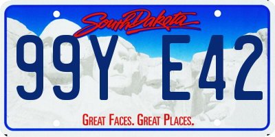 SD license plate 99YE42