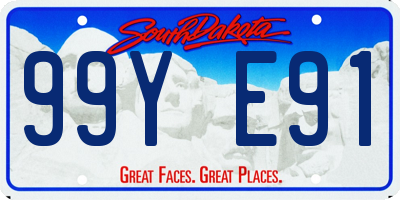 SD license plate 99YE91