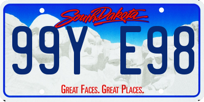 SD license plate 99YE98