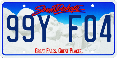 SD license plate 99YF04