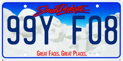 SD license plate 99YF08