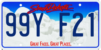 SD license plate 99YF21