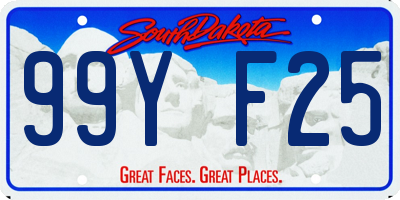 SD license plate 99YF25