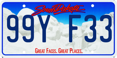 SD license plate 99YF33