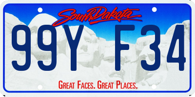 SD license plate 99YF34