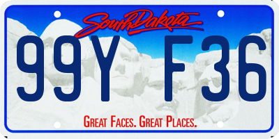 SD license plate 99YF36