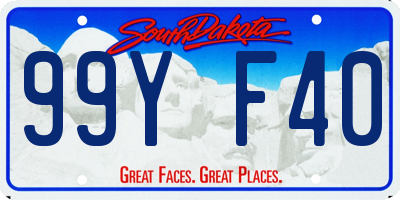 SD license plate 99YF40