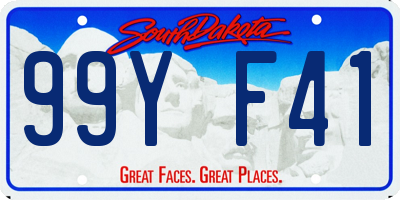 SD license plate 99YF41