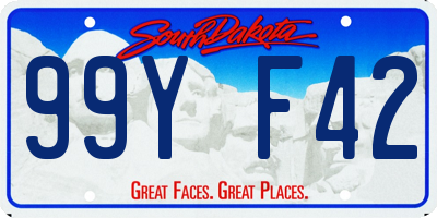 SD license plate 99YF42