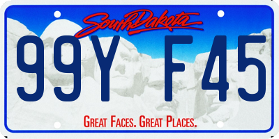 SD license plate 99YF45