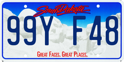 SD license plate 99YF48