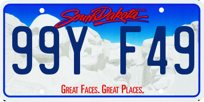 SD license plate 99YF49