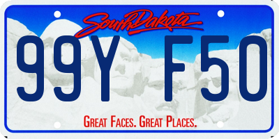 SD license plate 99YF50