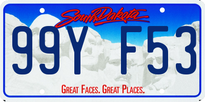 SD license plate 99YF53