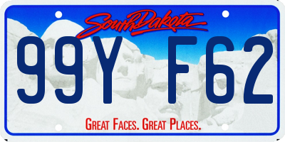 SD license plate 99YF62