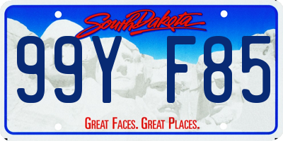 SD license plate 99YF85