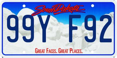 SD license plate 99YF92