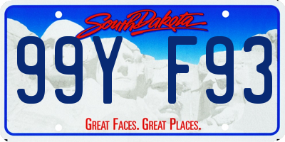 SD license plate 99YF93